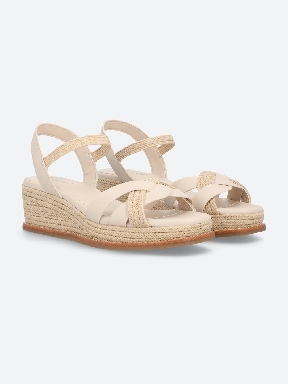 Splendid Cream Braided Espadrille Wedge Sandals